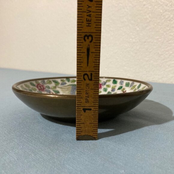 Vintage Japanese Porcelain Ware and Brass Decorative Dish Bowl Plate - Picture 5 of 5